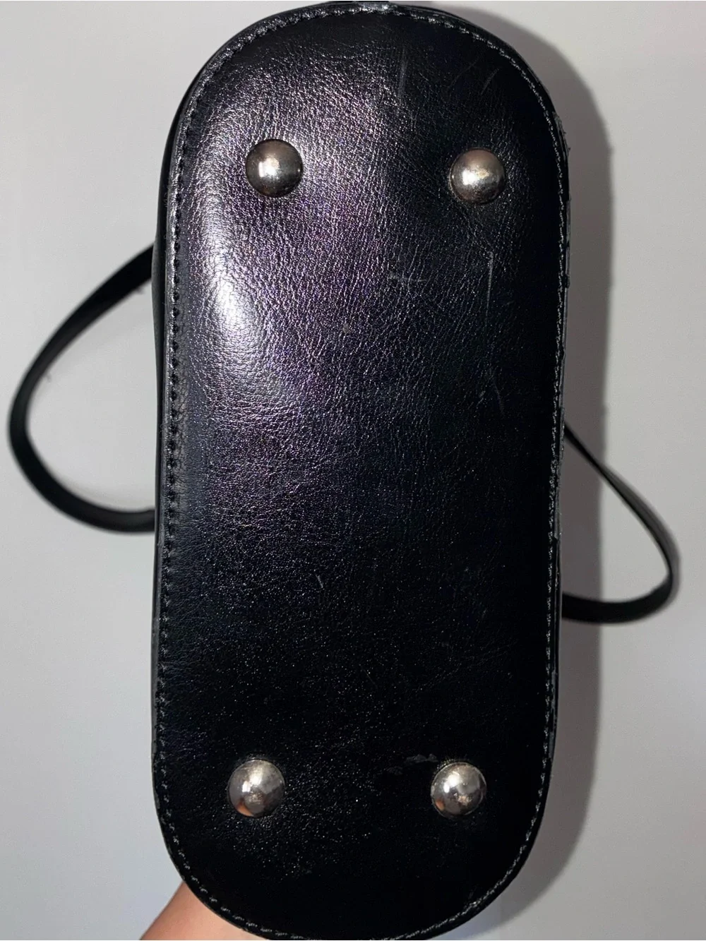 Betty Boop Black Faux Leather Tote Bag with Embroidered Graphic - Picture 4 of 4